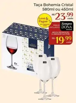 Dona de Casa Taça Bohemia Cristal oferta