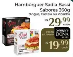 Dona de Casa Hambúrguer sadia bassi sabores oferta