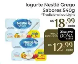 Dona de Casa logurte nestlé grego sabores oferta