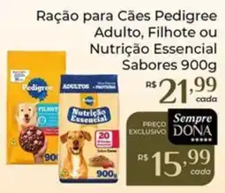 Dona de Casa Ração para Cães Pedigree Adulto, Filhote ou Nutrição Essencial Sabores oferta