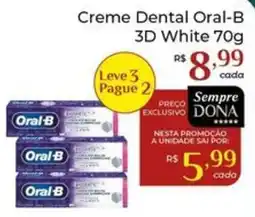 Dona de Casa Creme Dental Oral-B 3D White oferta