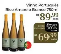 Dona de Casa Vinho Português Bico Amarelo Branco oferta