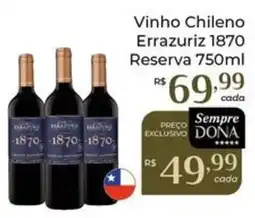 Dona de Casa Vinho Chileno Errazuriz 1870 Reserva oferta