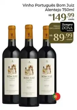 Dona de Casa Vinho Português Bom Juiz Alentejo oferta