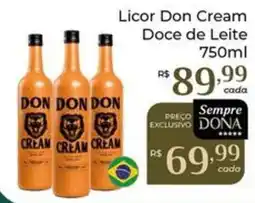 Dona de Casa Licor don cream doce de leite oferta