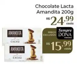 Dona de Casa Chocolate Lacta Amandita oferta