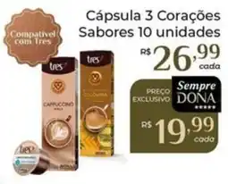 Dona de Casa Cápsula 3 Corações Sabores oferta
