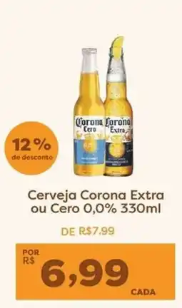 Mercadinhos São Luiz Cerveja Corona Extra ou Cero 0,0% 330ml oferta
