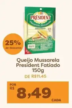 Mercadinhos São Luiz Queijo Mussarela President Fatiado oferta