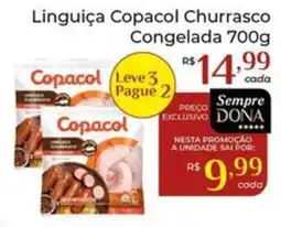Dona de Casa Linguiça Copacol Churrasco Congelada oferta