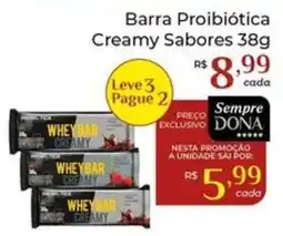 Dona de Casa Barra Probiótica Creamy Sabores oferta