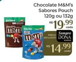 Dona de Casa Chocolate M&M's Sabores Pouch oferta