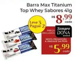 Dona de Casa Barra Max Titanium Top Whey Sabores oferta