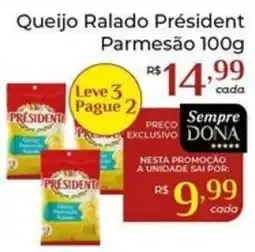 Dona de Casa Queijo Ralado President Parmesão oferta