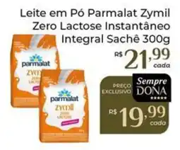 Dona de Casa Leite em Pó Parmalat Zymil Zero Lactose Instantâneo Integral Sachê oferta