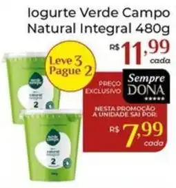 Dona de Casa Iogurte verde campo natural integral oferta