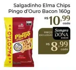 Dona de Casa Salgadinho Elma Chips Pingo d'Ouro Bacon oferta