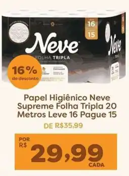 Mercadinhos São Luiz Papel Higiênico Neve Supreme Folha Tripla oferta