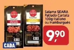 Supermercados Nori Salame seara fatiado cartela 100g italiano ou hamburguês oferta