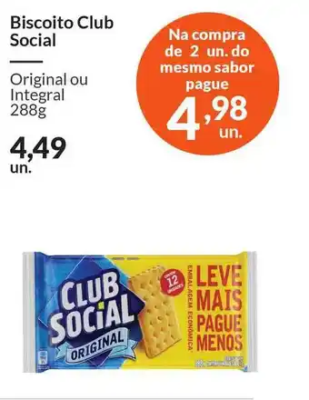 Biscoito Club Social Original Ou Integral 288g