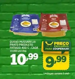 Cooper Queijo Mussarela Prato Predileto Fatiado Cada 400g oferta