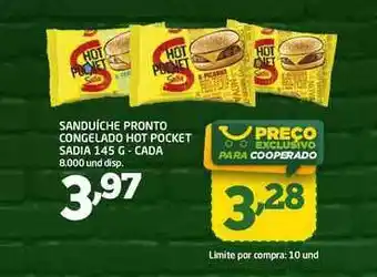 Sanduíche Pronto Congelado Hot Pocket Sadia Cada 145g
