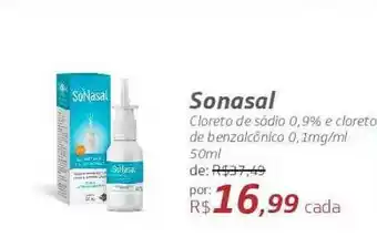 Drogal Sonasal Cloreto De Sódio 0.9% E Cloreto De Benzalcônico 0.1mg-ml oferta