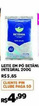 Pinheiro Supermercado Leite Em Pó Betânia Integral oferta