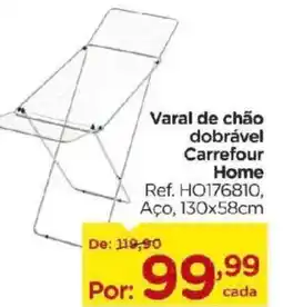 Carrefour Bairro Varal de chão dobrável Carrefour Home oferta