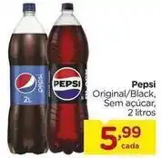 Carrefour Pepsi - original/black, sem açúcar, 2 litros oferta