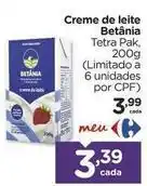 Carrefour Betânia - creme de leite oferta