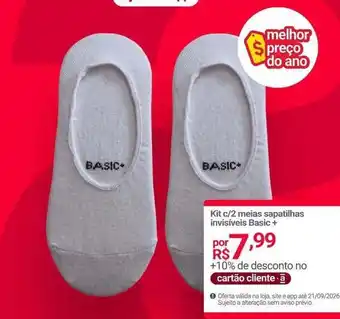 Basic+ - kit c/2 mejas sapatillas invisíveis