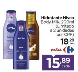 Carrefour Hidratante Nivea Body Milk oferta