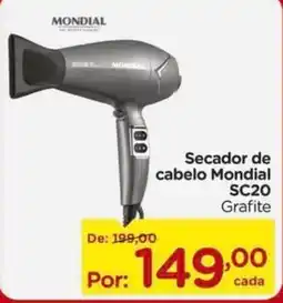 Carrefour Secador de cabelo Mondial SC20 Grafite oferta