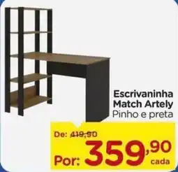 Carrefour Escrivaninha Match Artely Pinho e preta oferta
