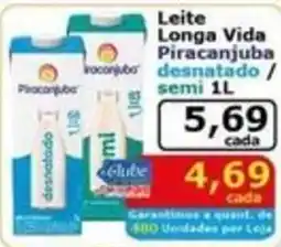 Mialich Supermercados Leite Longa Vida Piracanjuba desnatado / semi 1L oferta