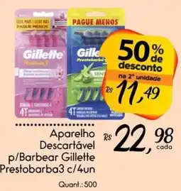 Giassi Supermercados Aparelho descartável p/barbear gillette prestobarba3 c/4un oferta