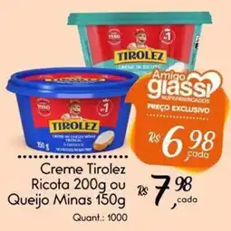 Giassi Supermercados Creme tirolez ricota ou queijo minas oferta