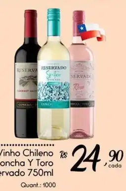 Giassi Supermercados Vinho Chileno Concha Y Toro Reservado oferta
