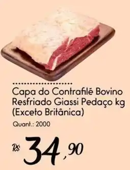 Giassi Supermercados Capa do contrafilé bovino resfriado giassi pedaço kg oferta