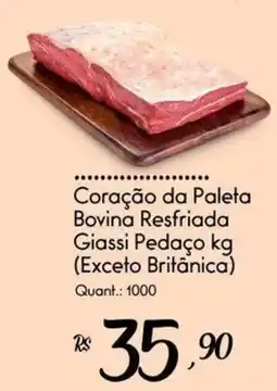 Giassi Supermercados Coração da paleta bovina resfriada giassi pedaço kg oferta