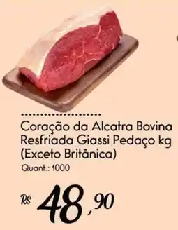Giassi Supermercados Coração da Alcatra Bovina Resfriada Giassi Pedaço kg oferta