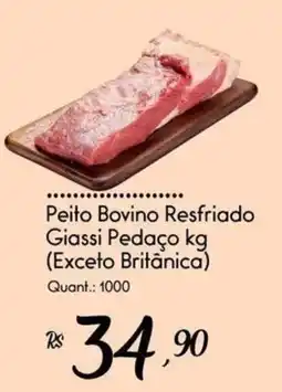 Giassi Supermercados Peito Bovino Resfriado Giassi Pedaço kg oferta