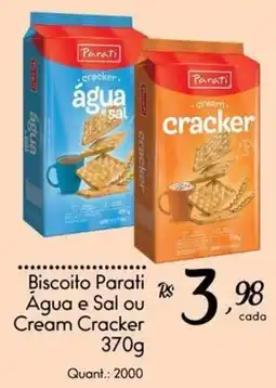 Giassi Supermercados Biscoito Parati Água e Sal ou Cream Cracker oferta