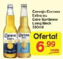 Supermercados Princesa Cerveja Corona Extra ou Caro Sunbrew Long Neck oferta