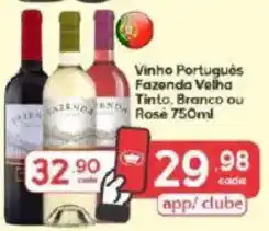 Supermercados Princesa Vinho Português Fazenda Velha Tinto, Branco ou Rosé oferta