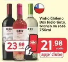 Supermercados Princesa Vinho chileno des hielo tinto, branco ou rosé oferta