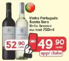 Supermercados Princesa Vinho Português Santa Sara tinto, branco ou rosé oferta