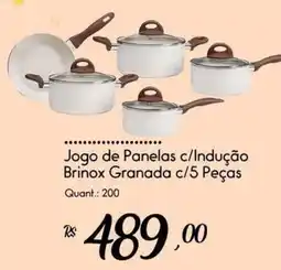 Giassi Supermercados Jogo de Panelas c/Indução Brinox Granada c/5 Peças oferta