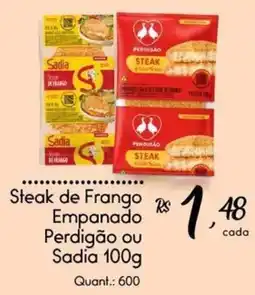 Giassi Supermercados Steak de Frango Empanado Perdigão ou Sadia 100g oferta